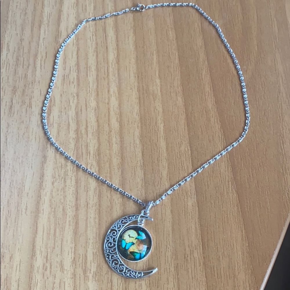 FREE w/ any purchase - silver necklace with moon